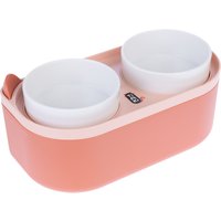 TIAKI dubbelskål med foderbehållare - 2 x 420 ml