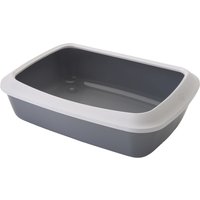 Bac à litière avec rebord Savic Iriz 42 cm gris clair / blanc - pour chat