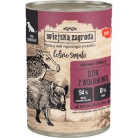 Wiejska Zagroda Dog 12 x 400 g - Jabalí con vacuno
