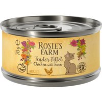 12x70g Rosie's Farm Tender Filet poulet thon nourriture humide pour chat
