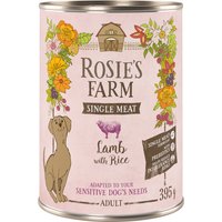 Rosie's Farm Single Meat Adult 6 x 395 g pour chien - agneau, riz