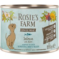 Rosie's Farm Single Meat Adult 6 x 195 g - Fisk & Ris