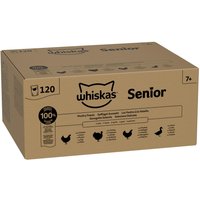 120x85g Whiskas Senior zakjes gevogelte selectie in gelei nat kattenvoer
