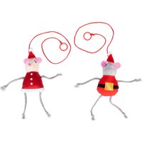TIAKI Accroche-porte Couple de souris de Noël lot de 2 pour chats