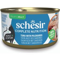 Schesir Complete Nutrition filé i gelé 6 x 85 g i burk - Tonfisk med sardiner
