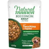Lot économique : 12x100g Natural Trainer Bocconcini Adult Small & Toy Bouchées en sauce au dinde Nourriture pour chien humide