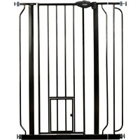 Carlson Barrière extra-haute avec porte pour petits animaux - 75 à 90 cm de large, noir