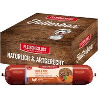 Fleischeslust Senior Classic matlåda 6 x 800 g - Kyckling & nötkött med sötpotatis, nypon, gingko