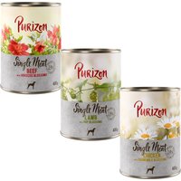 Purizon Single Meat 6 x 400 g pour chien - lot mix : poulet, bœuf, agneau