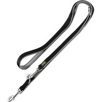 Laisse Hunter en néoprène noir/gris L 200 x l 2 cm (réglable) - pour chien