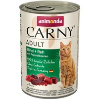 24x400g Adult boeuf, chevreuil et airelles Animonda Carny - Pâtée pour chat