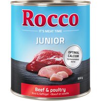 Ekonomipack: Rocco Junior 24 x 800 g - Fjäderfä & nötkött