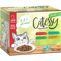 144x100g Pack XXL 4 variétés de bouchées en sauce Catessy - Pâtée pour chat