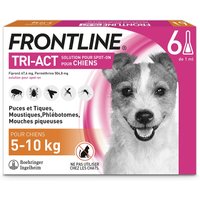 6 pipettes Frontline Tri Act pour chien de petite taille, 5 à 10 kg