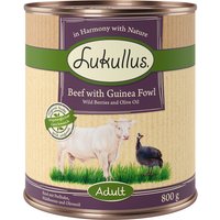 Lukullus Naturkost Adult Grain Free 6 x 800 g - Nötkött & pärlhöns