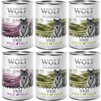 Wolf of Wilderness Senior 6 x 400 g pour chien - Lot mixte : agneau & poulet, canard & veau