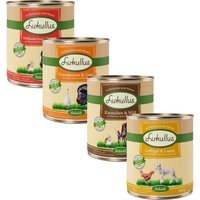 Lot Lukullus 24 x 800 g pour chien - lot mixte : volaille, lapin de garenne, cœurs de dinde, lapin