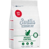 1kg Smilla Veterinary Diet Weight Control bœuf - Croquettes pour chat