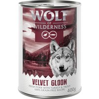 Wolf of Wilderness "Red Meat" 6 x 400 g - Velvet Gloom: Fläsk, kalkon & öring