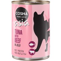 6x400g Cosma Thai/Asia en gelée thon, bœuf - Pâtée pour chat