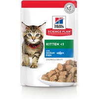 24x85g Kitten poisson de mer Hill's Science Plan - Pâtée pour chat