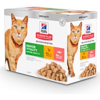 Hill's Science Plan Mature Adult 7+ Senior Vitality pour chat - poulet, saumon (24 x 85 g)