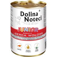 48 x 400 g Dolina Noteci Premium Junior Runderhartjes hondenvoer nat