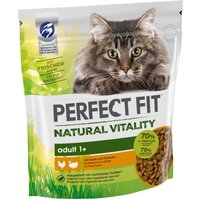 6x650g Natural Vitality Adult 1+ poulet, dinde Perfect Fit - Croquettes pour chat
