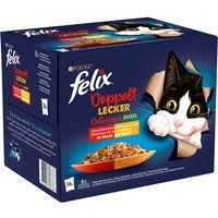 24x85g Felix Tendres Effilés Délicieux duos en gelée sélection à la viande - Pâtée pour chat