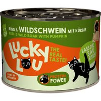 6x200g Lucky Lou Lifestage Adult bœuf & sanglier nourriture pour chat humide
