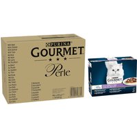 96 x 85 g Gourmet Perle mixpack + 24 x 85 g Duo land & hav på köpet! - Nötkött, Kyckling, Lax, Tonfisk i sås