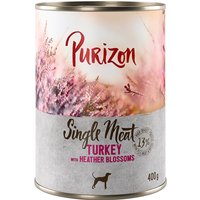 Purizon Single Meat 6 x 400 g - Kalkon med ljungblommor