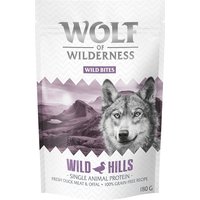 6x180g Bouchées Wild Hills canard Wolf of Wilderness - Friandises pour chien