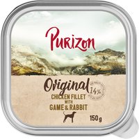 6x150g filet de poulet avec gibier Purizon nourriture humide pour chien