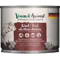 6x200g Venandi Animal monoprotéine bœuf nourriture pour chat humide