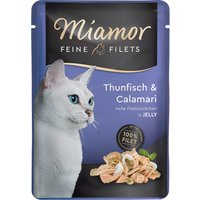 6x100g Filets fins en gelée thon, calamar Miamor - Nourriture pour Chat