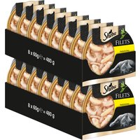 16x60g Sheba Dômes Filets fins poulet - Pâtée pour chat