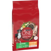 PURINA ONE Medium/Maxi Active med kyckling - Ekonomipack: 2 x 7 kg