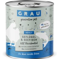 6x800g Grau menu gourmand sans céréales volaille, poisson - Pâtée pour chat