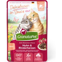 GranataPet Delicatessen i sås 12 x 100 g - Kyckling & nöthjärta