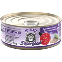 Porta 21 Superfood 6 x 80 g pour chat - poulet, graines de chia
