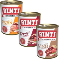 Blandat provpack: 6 x 400 g RINTI - Blandpack: Kyckling, Lamm, Anka