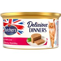 Butcher's Delicious Dinners 24 x 85 g pour chat - bœuf, foie