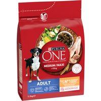 PURINA ONE Medium/Maxi Adult med kyckling - Ekonomipack: 2 x 2,5 kg
