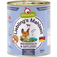 Lot GranataPet Liebling's Mahlzeit 12 x 800 g pour chien - poisson blanc, volaille