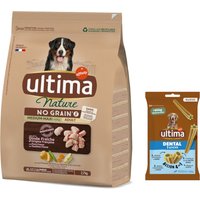 Ultima Hundfoder + 180 g Dental Sticks Medium / Maxi på köpet! - Nature No Grain Medium / Maxi kalkon 2,7 kg