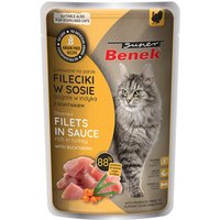 Super Benek Grain Free ångade filébitar 28 x 85 g - Kalkon med havtorn i sås