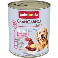 animonda GranCarno Adult Single Protein Sensitive 6 x 800 g - Rent nötkött & potatis