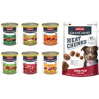 animonda våtfoder hund + 80 g Gran Carno Meat Chunks Medium/Maxi på köpet - 6 x 800 g GranCarno Original Adult Mixpack II (6 sorter)