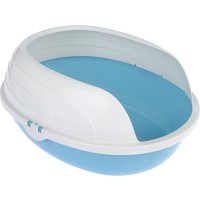 Bac à litière TIAKI Cobby blanc/bleu pour chat